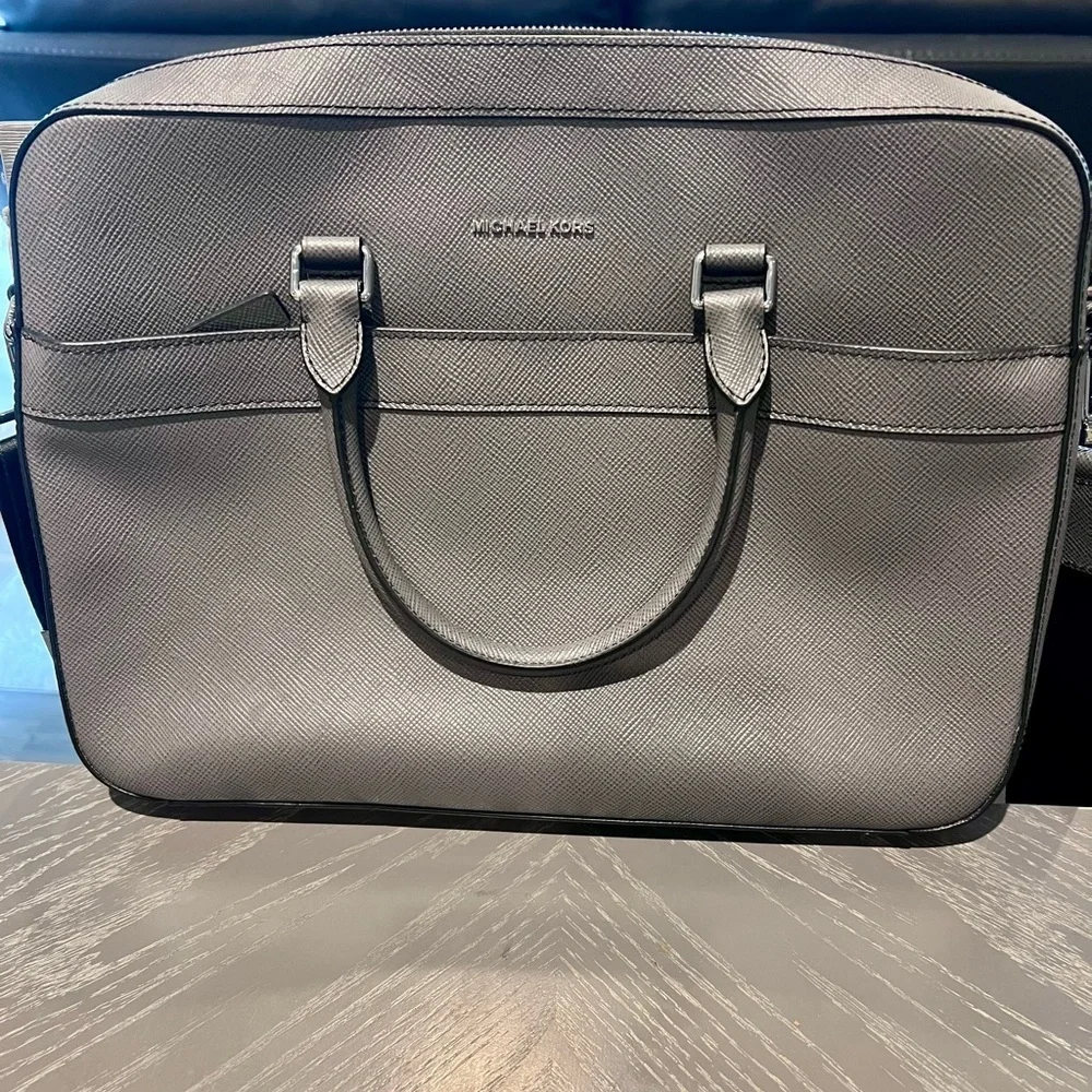 Michael Kors Unisex Grey Leather Briefcase
